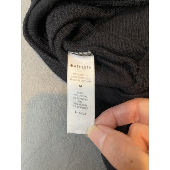 Athleta Mindset Sweatshirt Womens M Black Soft Modal Crewneck Pullover S/472751 - Picture 6 of 8